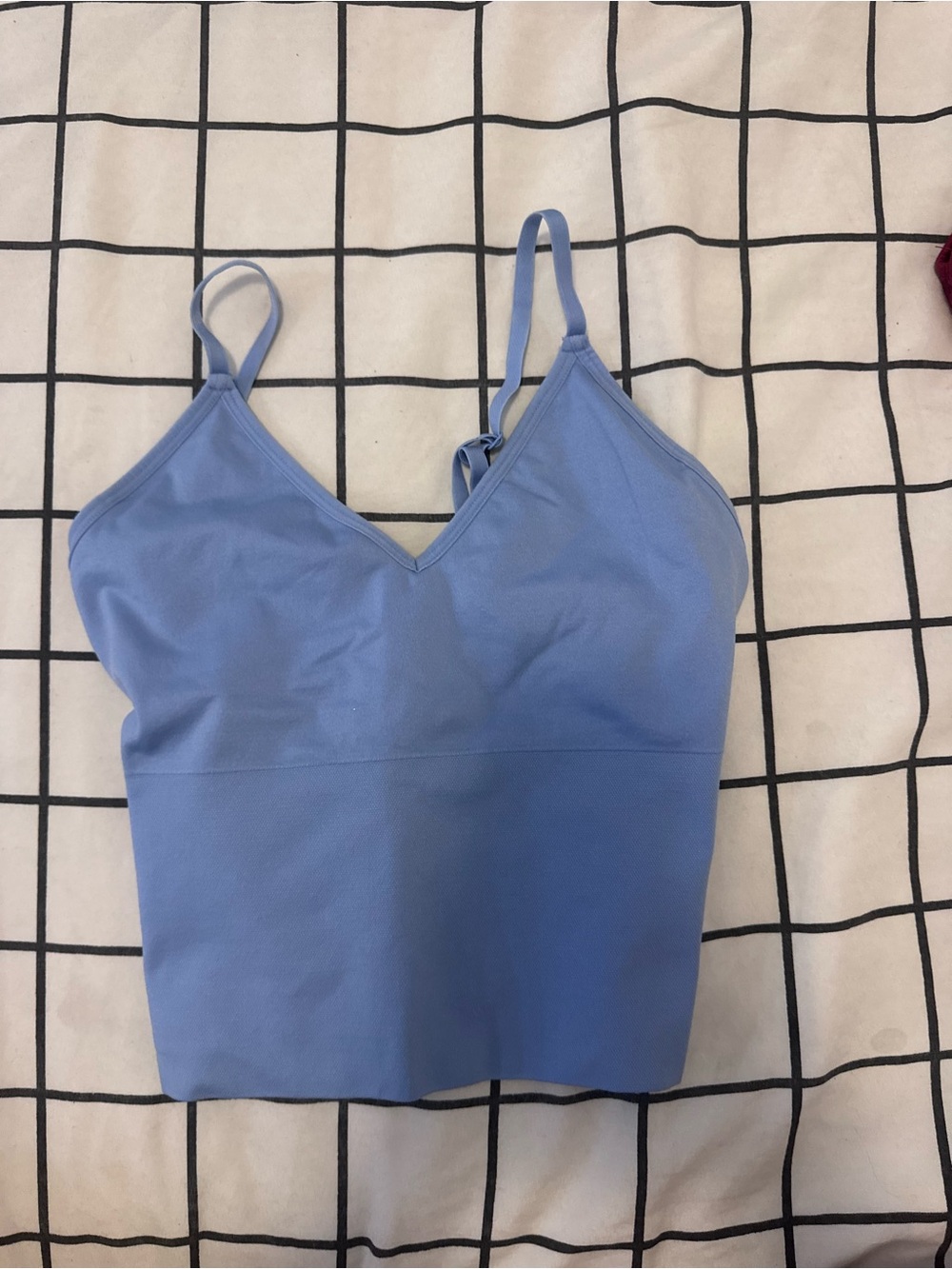 Satin-Feel V-Neck Brami — Periwinkle Blue